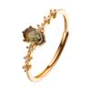 S925 Sterling Silver Inlaid Natural Colored Jewelry Ring Women'S High-End Jewelry