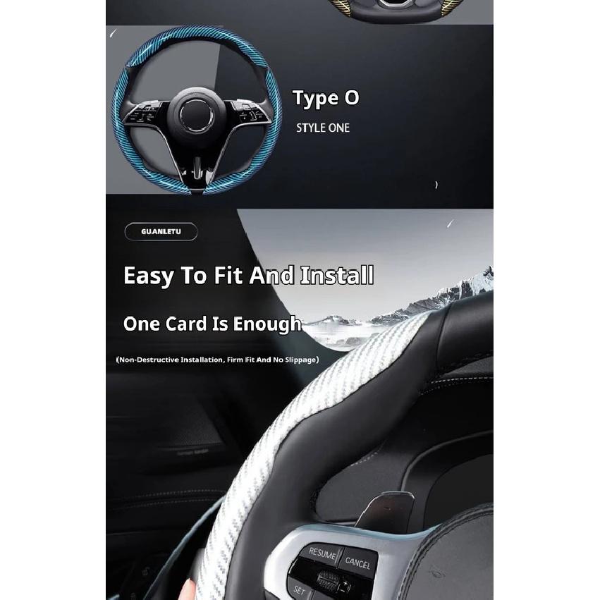 2pcs Laser Carbon Fiber Silicone Car Steering Wheel Cover Breathable For Toyota Land Cruiser Prado Lexus GX470 J120