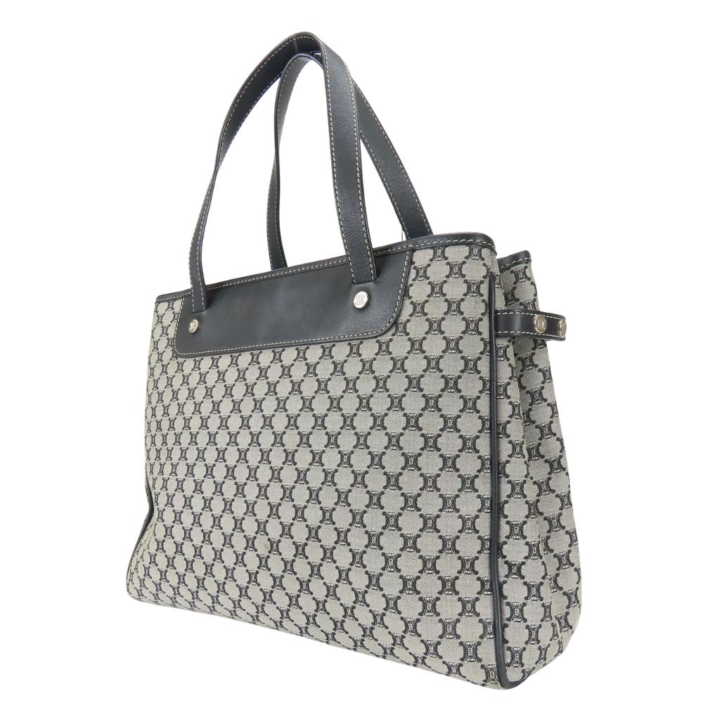 Used CELINE Tote Bag Macadam gray black simple