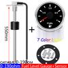 7 Color Backlight 2" 52mm Fuel Level Gauge+Fuel Float Level Sensor 0-190 Ohm for Car Boat Yacht Oil Tank Level Indicator
