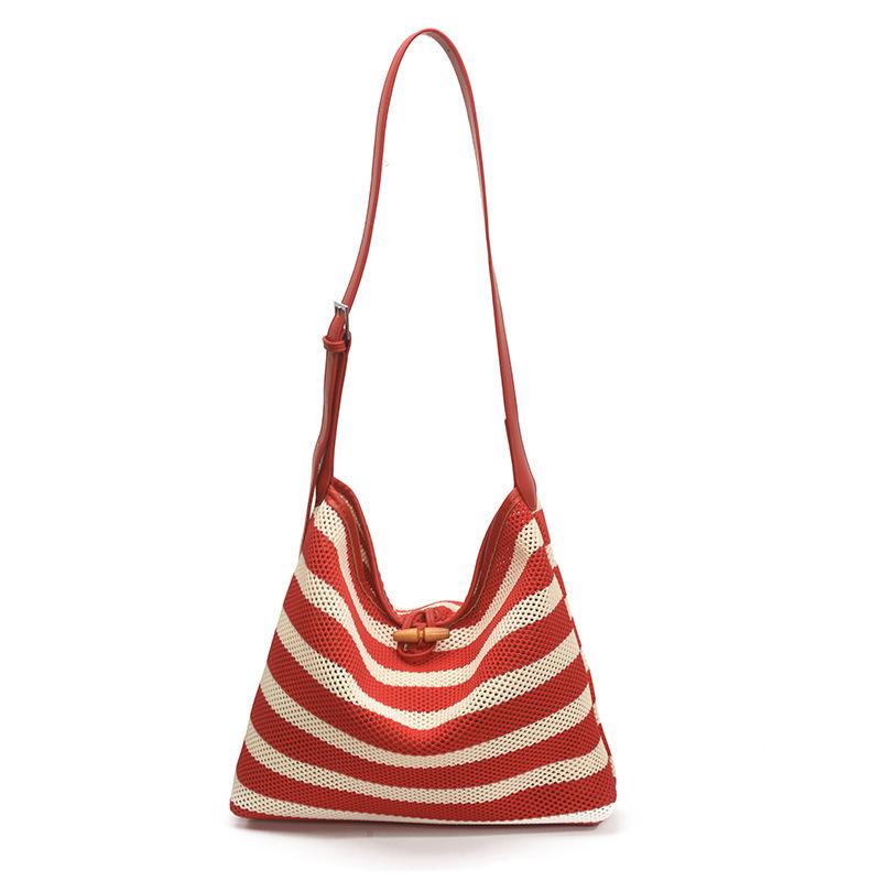 

Новая повседневная сумка Женская отпускная пляжная сумка в полоску Наплечная сумка-мессенджер красный