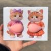 Chubby 3D Kitty Stickers Squeeze Toy Soft Cute Cat Belly Sticker Fidget Toy Squeezable 3D Cat  Adhesive Stickers Home Decor