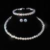 3Pcs Women'S Jewelry Set With  Multi-Layer Collars Necklace Earrings Bracelets Wedding Party Accessories