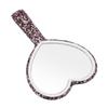 Rhinestone Handheld Mirror Portable Cute Sparkling Handheld Bling Heart Mirror for Weddings