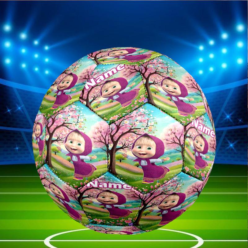 Custom Name Personalized Masha and The Bear-A Print Size 5 Soccer Ball Training & Match Football, for Team, Kicking, Gift for Football Enthusiasts
