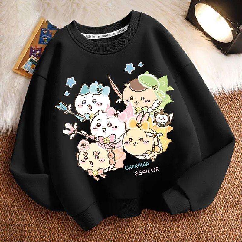 Kindermode Chiikaw Hoodies für Frühling und Herbst, Lässige Oberteile für Jungen und Mädchen