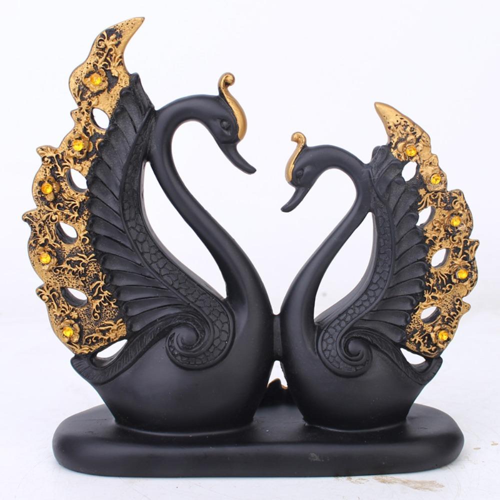 

Миниатюрная фигурка лебедя из смолы, мультяшный лебедь, настольное украшение, фигурка для приборной панели автомобиля, кукла-лебедь, игрушка, гостиная чёрный