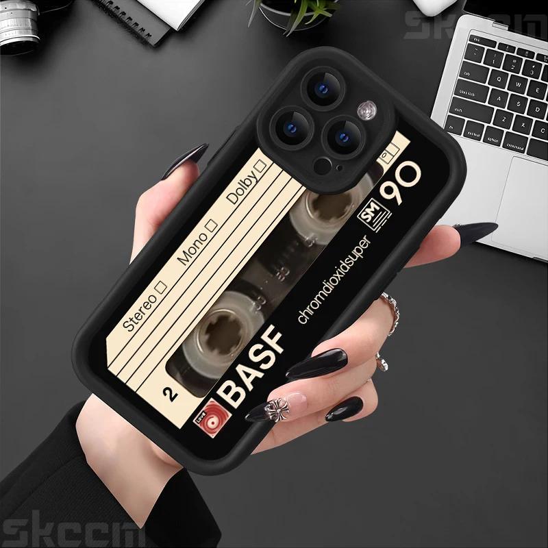 Lucky Tape Print Silicone Soft Phone Case For iPhone 16 Pro Max 15 14 13 12 11 X XS XR 7 8 16 Plus Matte Shockproof Back Cover