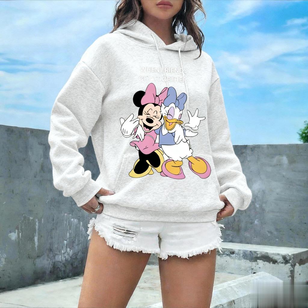 Minnie Daisy Friends Graphic Print Hoodie Spring Autumn Women Men Casual Pullover Sweatshirt Streetwear Sweatshirt Disney Gifts