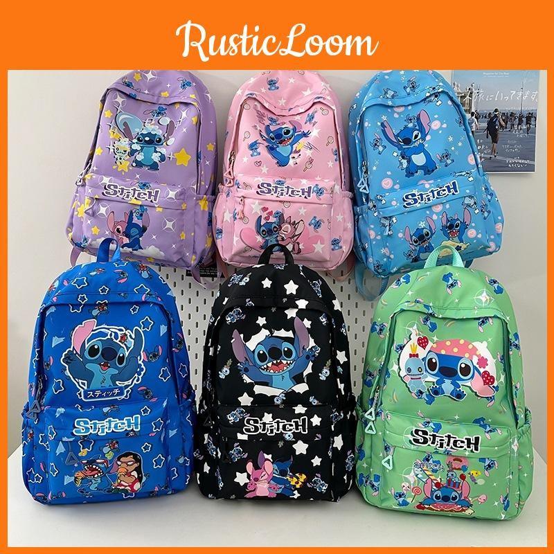Pattern Stitch Cartoon Kids Backpack With Lightweight Nylon For School Education
