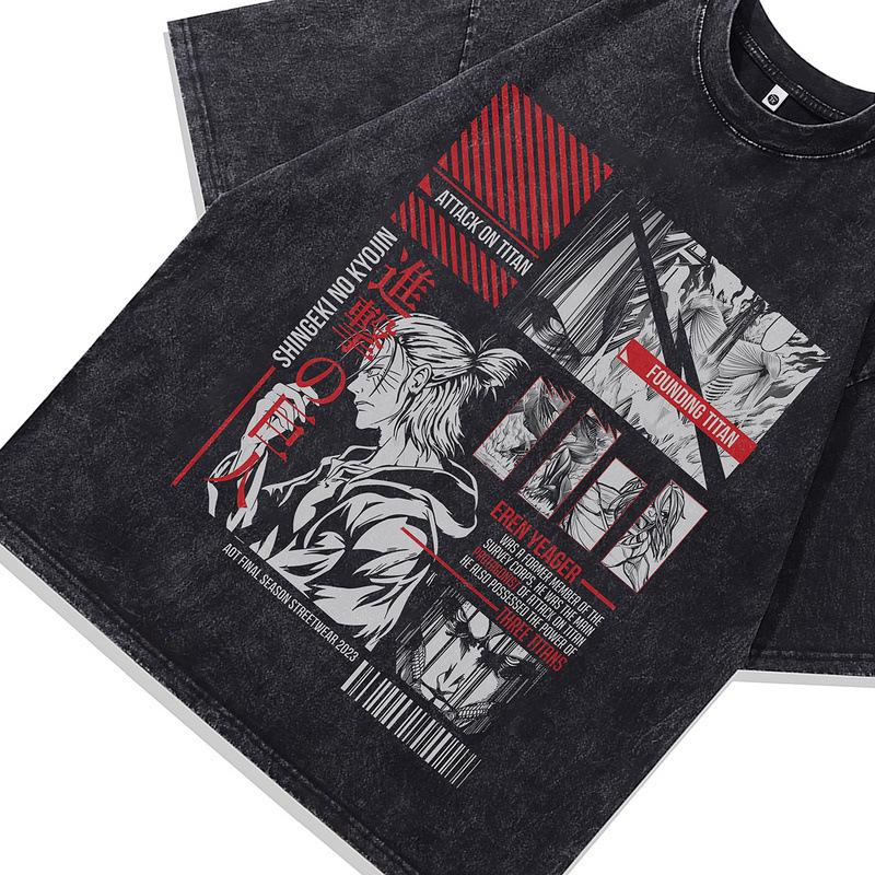 Japanese Retro Two-Dimensional Cartoon Animation Printing T-Shirt Summer New Loose Trendy Brand Short-Sleeved T-Shirt Men And Women
