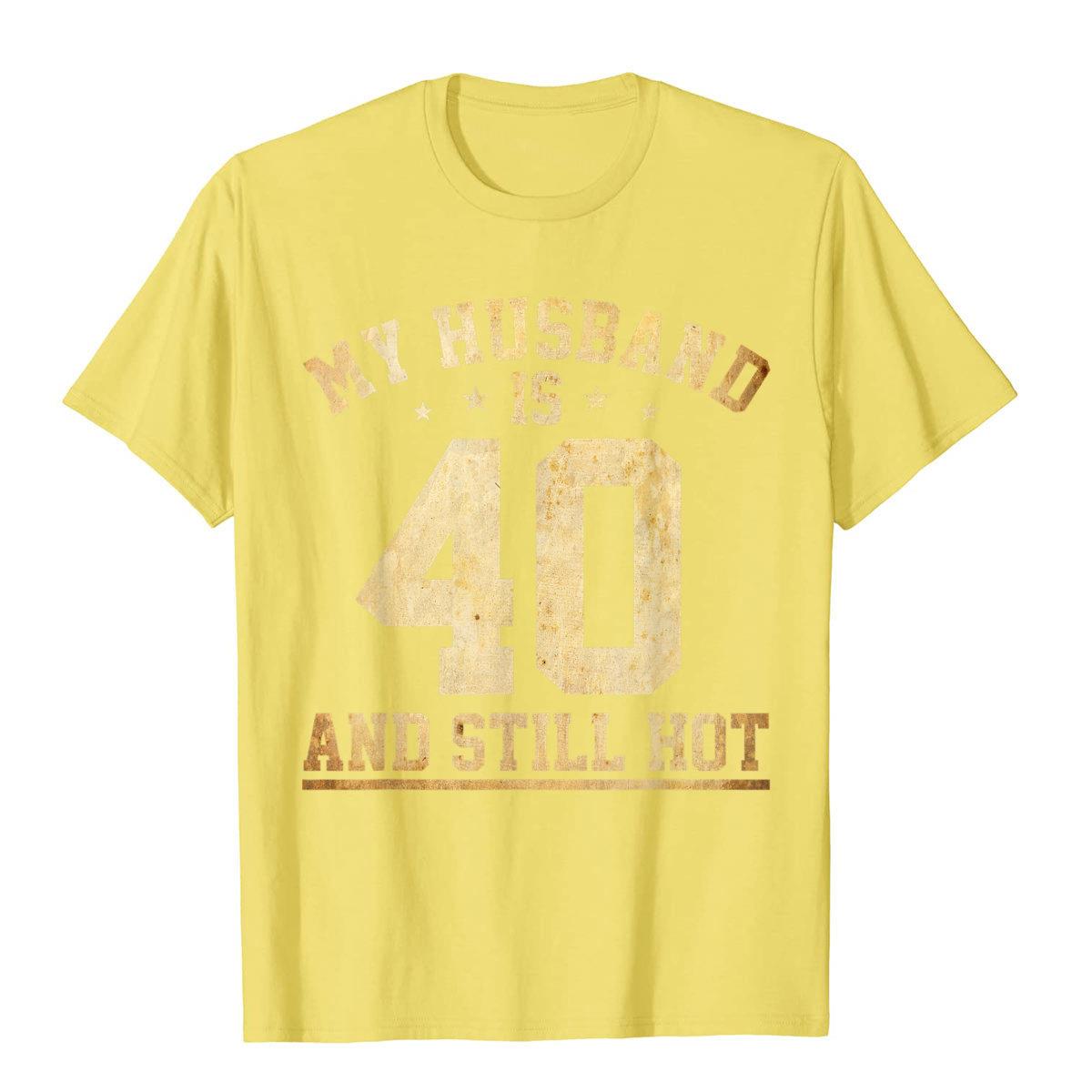 

Футболка «Моему мужу 40 лет, и все еще горячая 40-летие», футболки для унисекс, топы на заказ, забавная хлопковая футболка с 3D принтом XL
