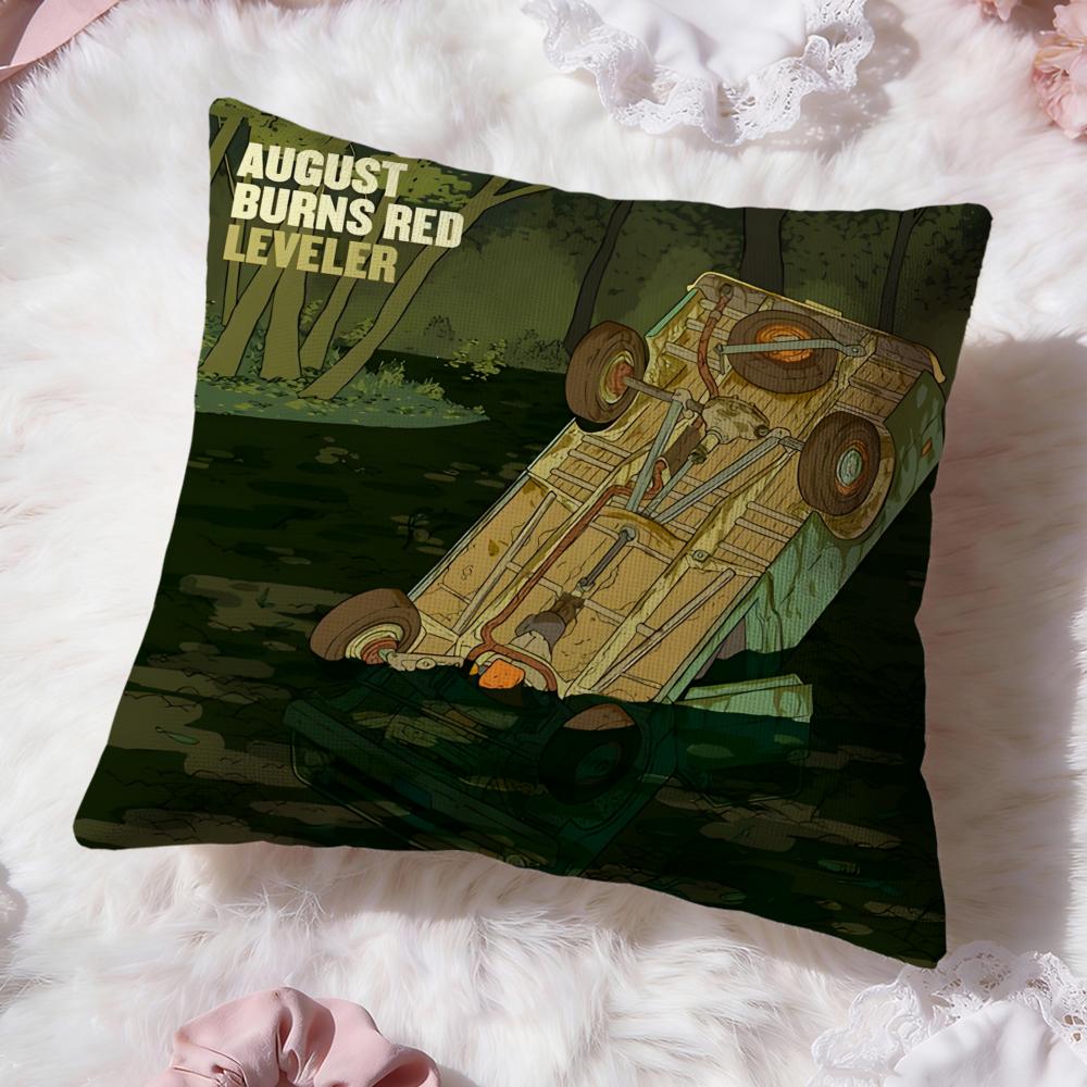 Popular A-AAugust Burns Red Cushion Cover Soft Washable Pillow Case Multi-Scene for Couch Bed Travel Office Use