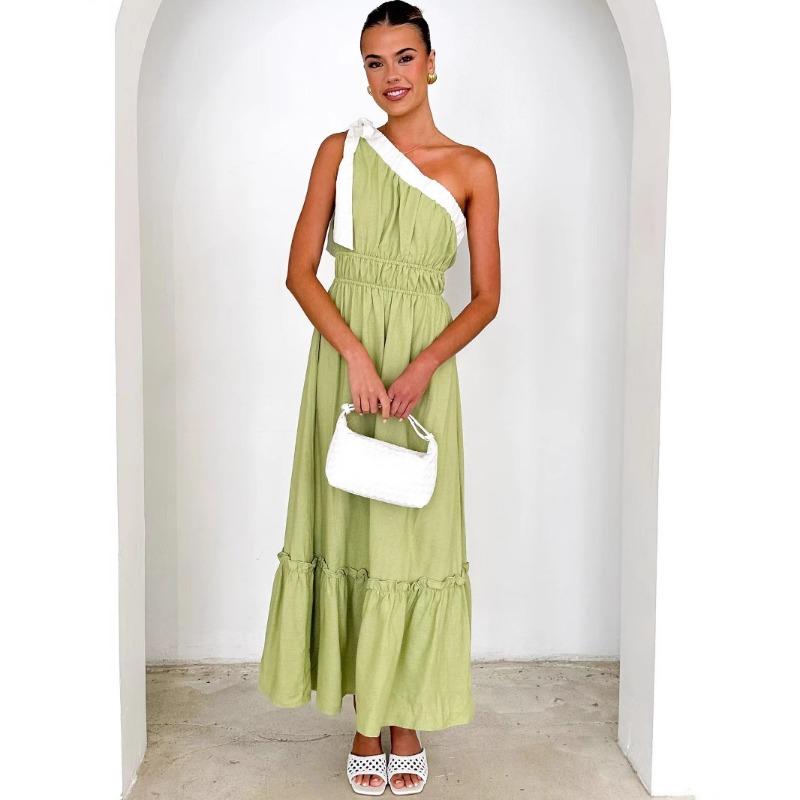 Women's Summer Fashion Casual Lace-up Solid Color Dress