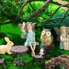 Roowest 19 Pcs Garden Accessories Garden Fairies Kit Miniatures Garden Animals Cute Tiny Mushroom Mini Pond Bridge Figurine Miniature Figurines Micro
