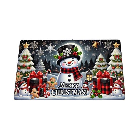 

Рождественский тематический узор Коврик для пола Противоскользящая основа Мягкий Удобный Коврик из искусственного кашемира Яркий цвет Придверный коврик 60cm 1