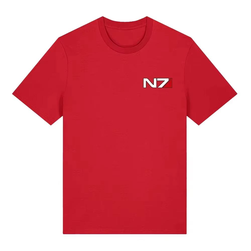 Spiel Mass Effect N7 Grafik Reines Baumwoll-T-Shirt 2026 Sommer Neu Beliebt Unisex Unisex Y2k Mode Lässiges Hemd Streetwear