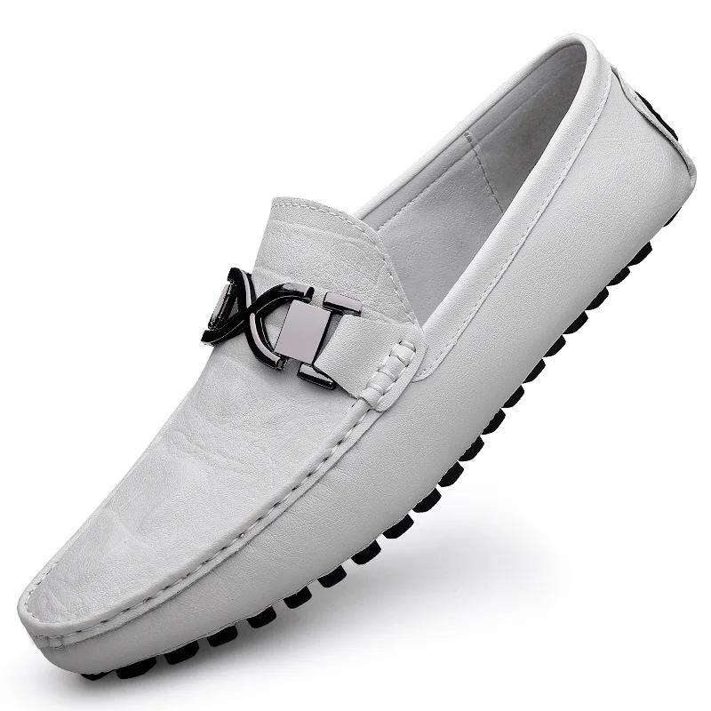 

Модные мокасины мужские роскошные брендовые туфли мужские кожаные мужские повседневные туфли на плоской подошве мужские итальянские дизайнерские мужские мокасины обувь для мужчин 47 белый