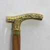 Bastón de Madera con Empuñadura de Latón de Diseño Vintage Victoriano de Estilo Antiguo