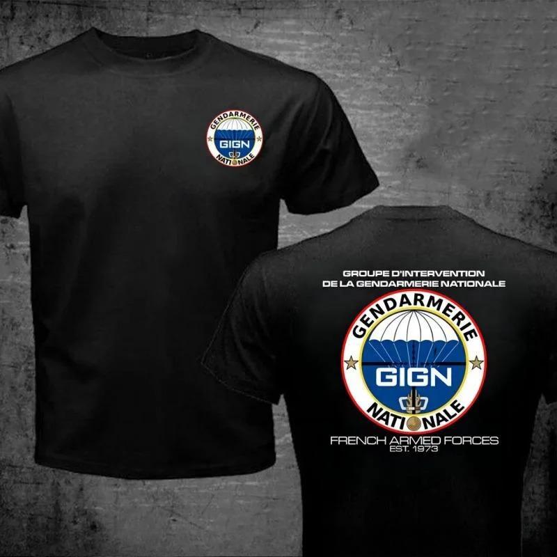 2025 Letní Krátké Neformální 100% Bavlněné Tričko Tričko Francouzské Žandarmerie Krátký Rukáv Tričko Žandarmerie PSIG pro Muže Ženy