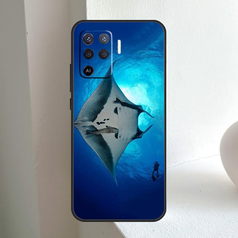 Animal Manta Ray For OPPO A80 A60 A40 A5 A6 Pro A15 A17 A57 A16 A76 A96 A18 A38 A58 A78 A98 A54 A74 A94 Case