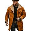 2025 New Men's Retro European American Suede Jacket – Autumn/Winter Color Block Patchwork