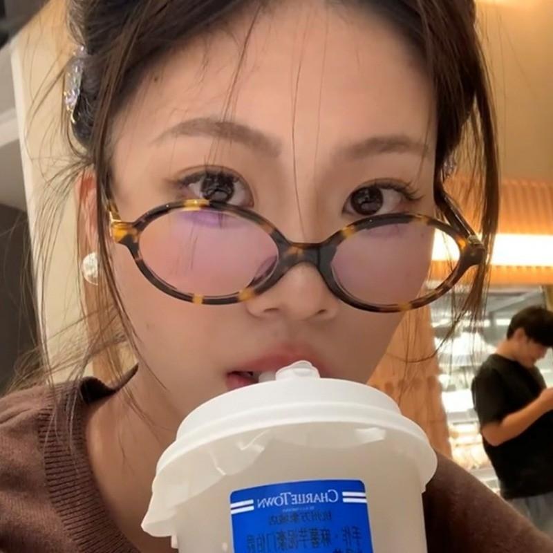 Y2K Oval Anti Blue Light Blocking Glasses Women's Clear Anti Radiation Filter Glasses Anti Radiation Eyeglass