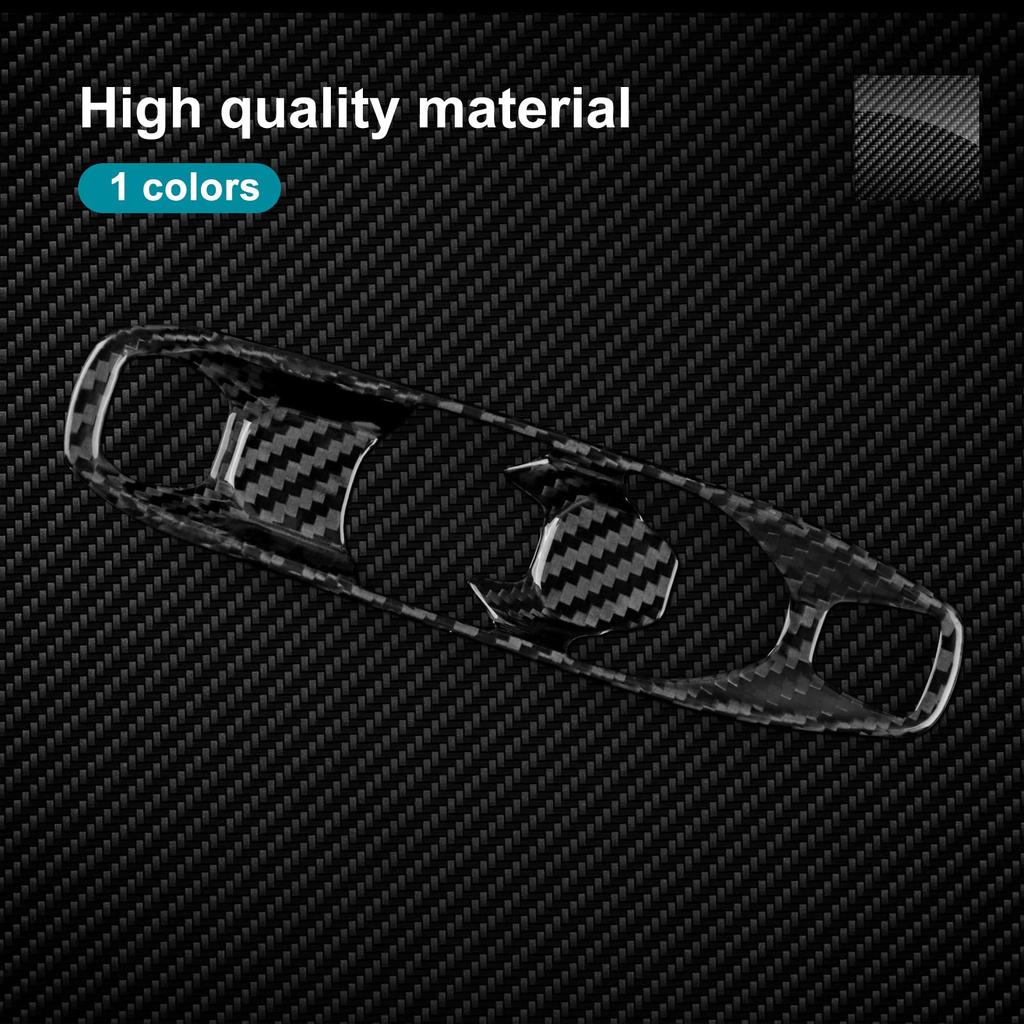 AIRSPEED Real Hard Carbon Fiber Car Gear Shift Button Trim Sticker for Chevrolet Corvette C8 Stylish Custom Interior Panel with Tape (2020, 2021,