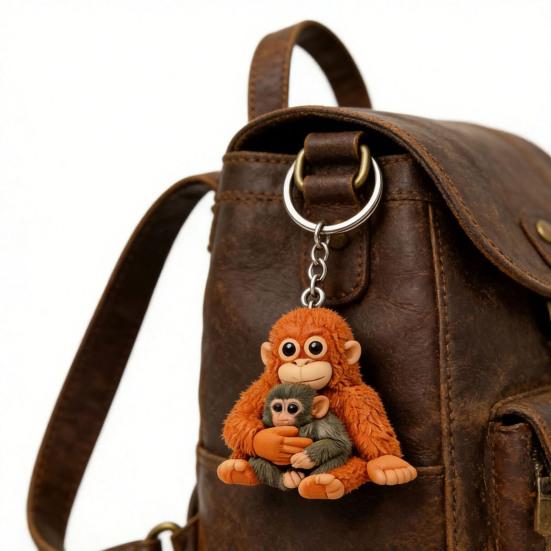1/2Pcs Keychain Pendant Plush Monkey Charm Key Chain Keys Backpack Purse Car Bag Decoration Mini Accessory