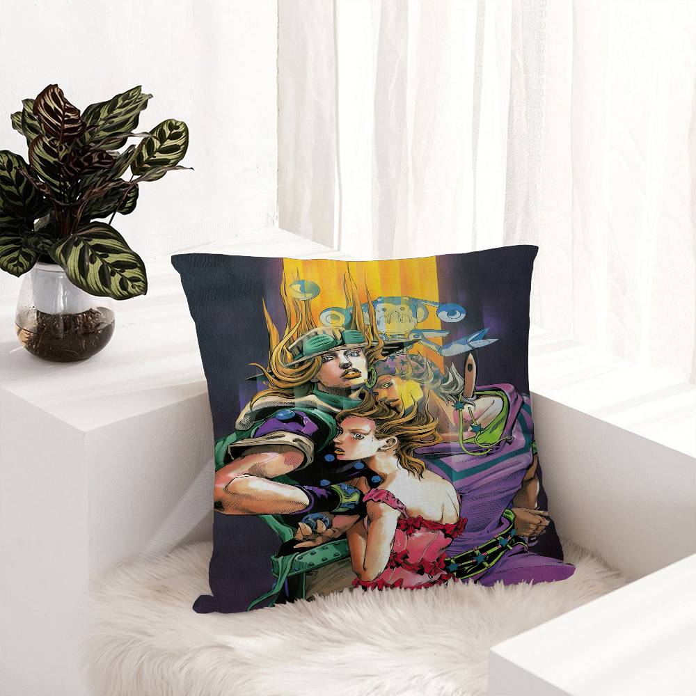 Anime Jojo Bizarre Adventure Retro Maple Design Cushion Cover Happy Autumn Harvest Decor Holiday Decorati Pillow Cover