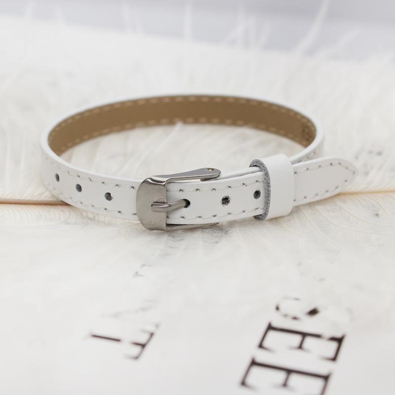 20pcs 8mm Genuine Real Leather Bracelet Wristband For Slide Letter Charms Women Men Jewelry Making Pet Collar DIY Accessories