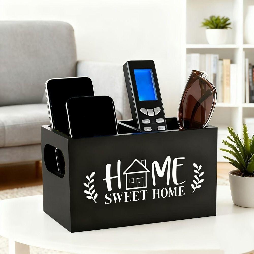 Aufbewahrungsbox aus Holz für Fernbedienungen, dekorative Aufbewahrungsbox für Schreibwaren, Kosmetikregal, Zuhause
