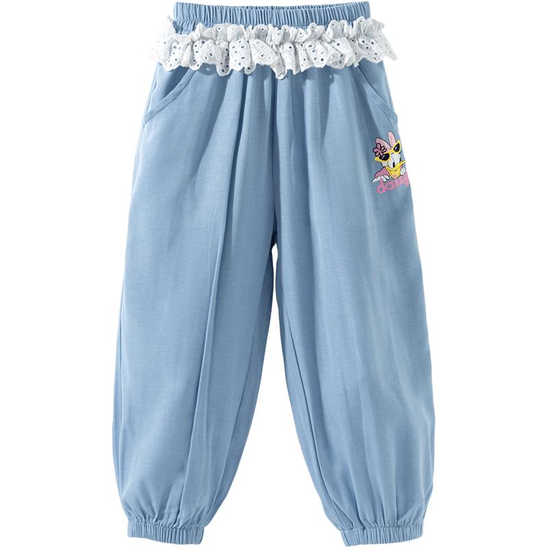 Disney Girls Summer Denim Cropped Casual Pants 120/56 джинсовый синий