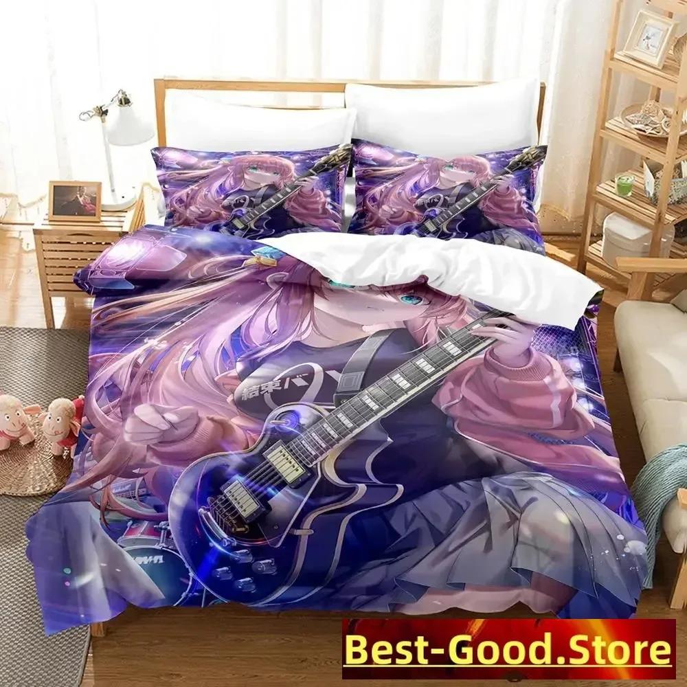 Gotou Hitori Bedding Set Single Twin Full Queen King Size Bed Set Adult Kid Bedroom Duvetcover Sets Anime Parure De Lit Bed
