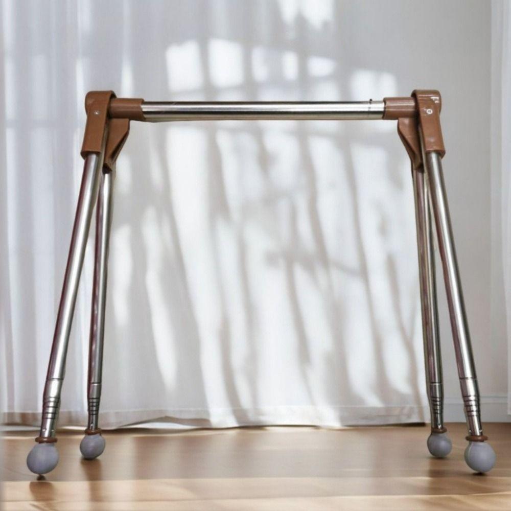 Stainless Steel Travel Garment Rack Space Saving Adjustable Angle Folding Clothes Rack Compact with Non Slip Feet