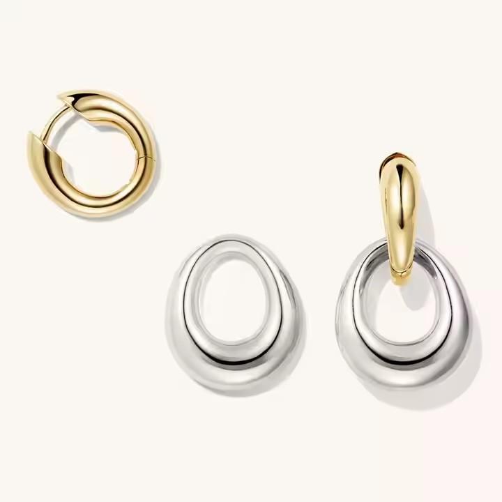 Vintage Heavy Duty Interlocking Hoop Earrings Lightweight Luxury Elegant Exquisite Versatile Drop Earrings