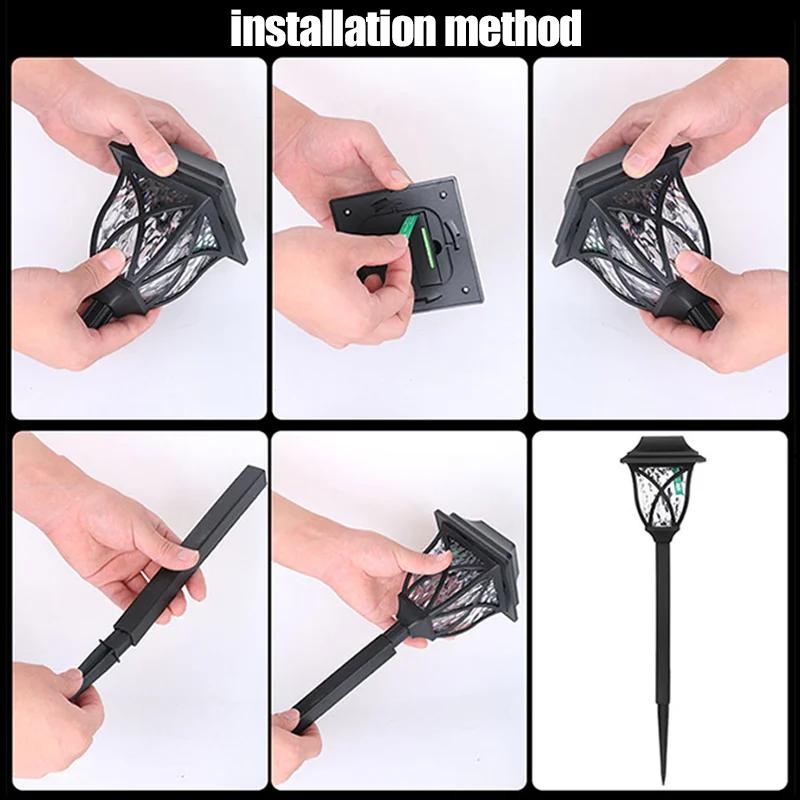 2Pcs LED Solar Rasen Lichter Im Freien Wasserdichte Powered Lampe Garten Dekoration Licht für Gehweg Pfad Villa Hof Solar Lampen