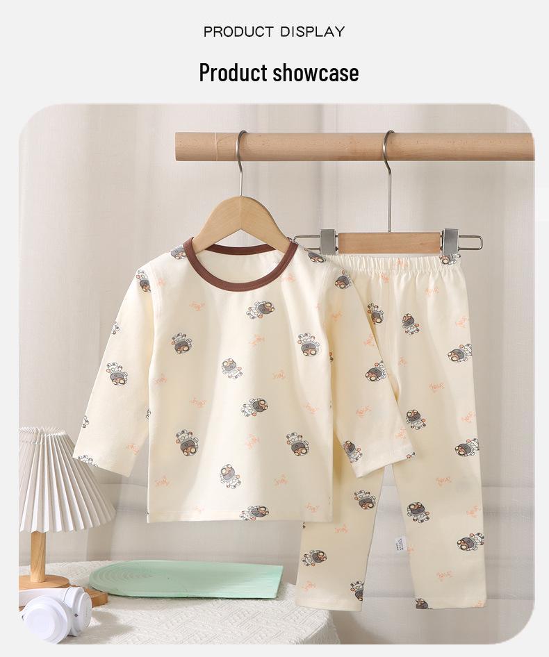 Class A Kids' Seamless Lycra Cotton Long-Sleeve Top & Pants Set for Boys & Girls - Medium/Large Sizes for Fall, Winter, and Spring