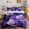 Elegant Purple Rose Gift Set Exquisite Three-Piece Bedding Set Gift For Kids And Adults