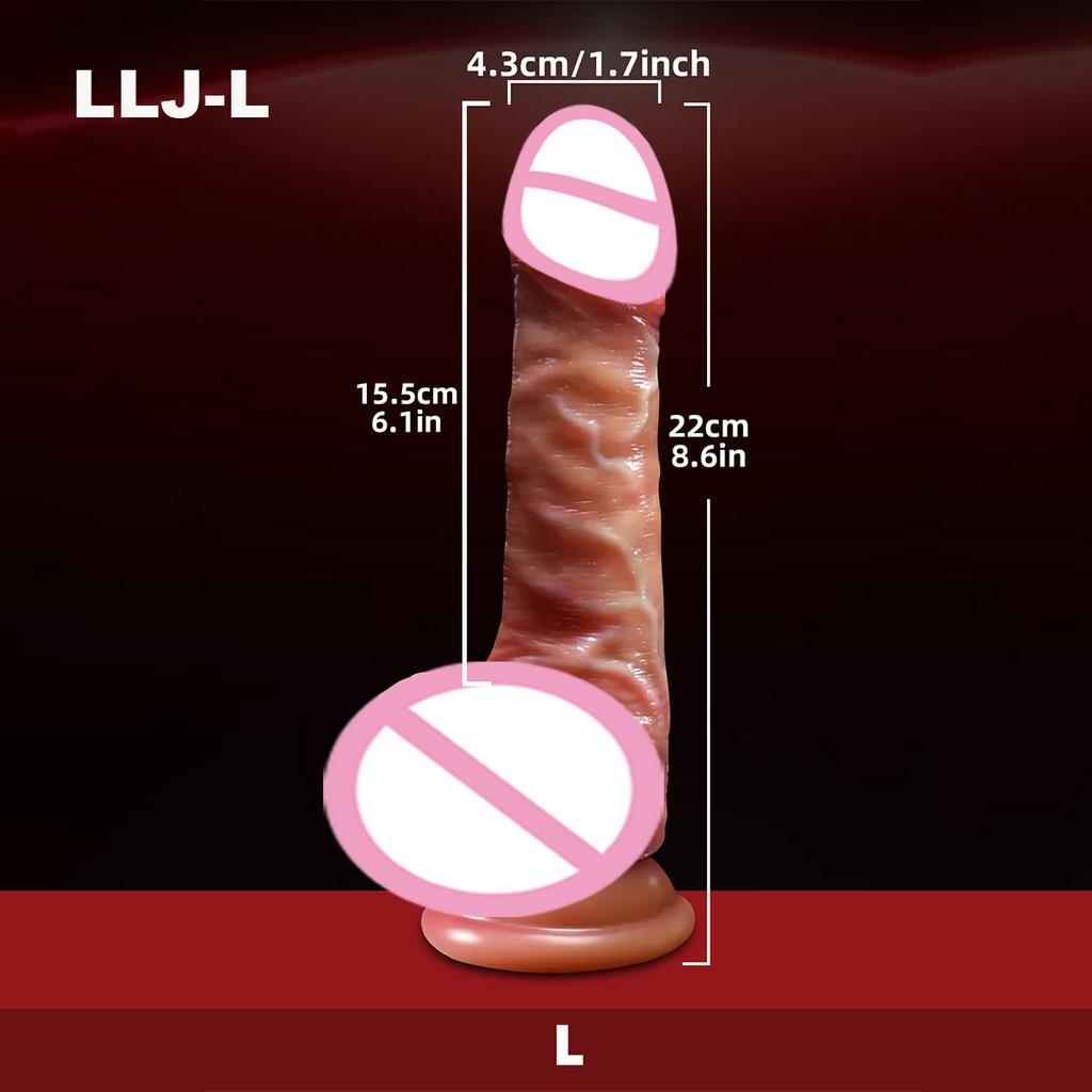 Realistic Dildos Skin Sliding Foreskin Testicles Dildo Penetration Anal Vaginal Stimulation Penis Dick Adult Sex Toys for Woman