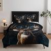 3pcs Duvet Cover Set Fashion Vintage Elk Print Bedding Set, Soft Comfortable Duvet Cover, For Bedroom, Guest Room