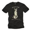 Funny Geek T-Shirt for Mens "Never Trus A Smiling Cat" Black S-XXXXXL