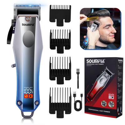 Professioneller Haarschneider für Herren, verstellbare Länge, Haarschneider mit Kabel, Haarschneideset für den Heimgebrauch, Rot/Blau