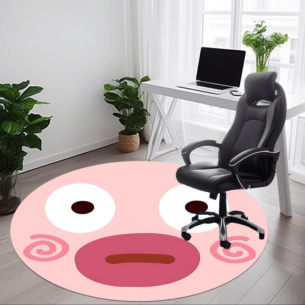 1pc Cute Face Chair Carpet for Office, Non-slip, Soft and Durable Office Rug for Interior Decoration, Perfect for Office yy260313035
