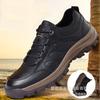 Men's shoes breathable leather surface construction site shoes men's lightweight breathable tooling shoes non-slip wear-resistant casual trendy shoes