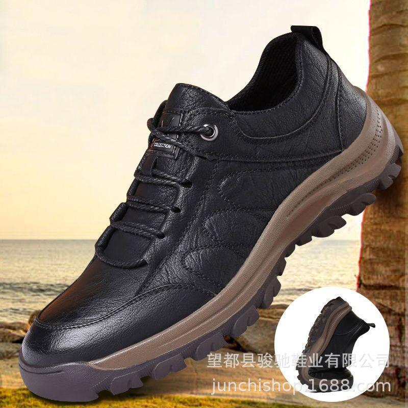 

Men s shoes breathable leather surface construction site shoes men s lightweight breathable tooling shoes non-slip wear-resistant casual trendy shoes 39 чорний
