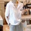 Women's Summer Design Short Sleeve Hooded T-Shirt Solid Color Thin Temperament Tops