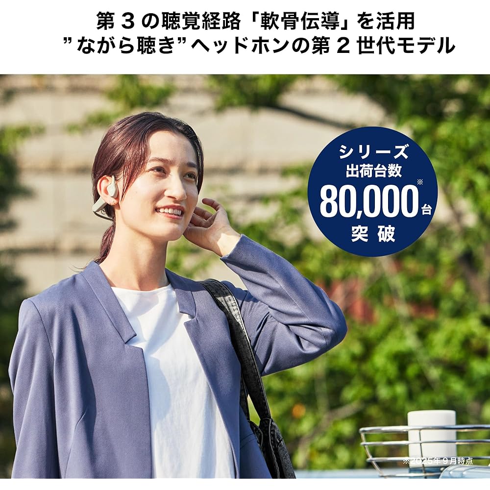 Audio-Technica ATH-CC500BT2(E) Wireless Earphones, Bluetooth 5.3, Cartilage Conduction, Open-Ear Headphones, LE Audio Compatible, Original Sticker Inc