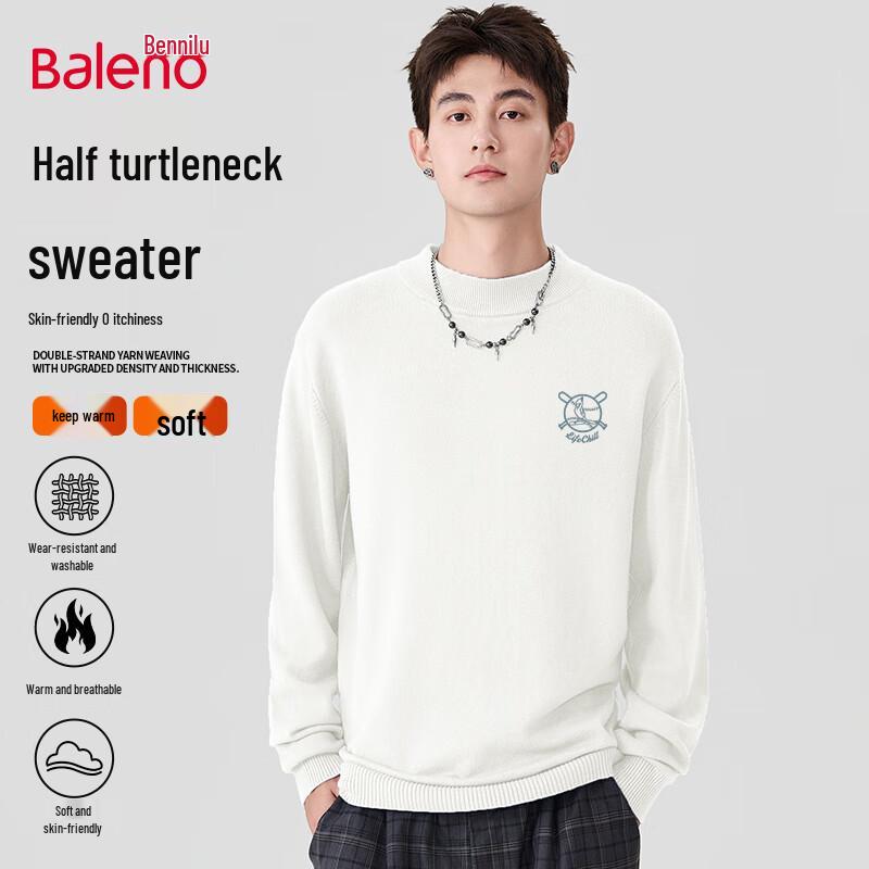 Baleno Heavyweight Printed Mock Neck Unisex Sweater