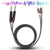 1.5M Gold Plated Plug Aluminum Alloy Housing Dual RCA To Dual 6.35 Mono Audio Cable